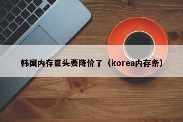 韩国内存巨头要降价了（korea内存条）