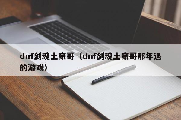 dnf剑魂土豪哥（dnf剑魂土豪哥那年退的游戏）