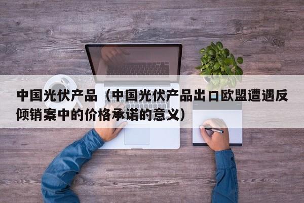 中国光伏产品（中国光伏产品出口欧盟遭遇反倾销案中的价格承诺的意义）